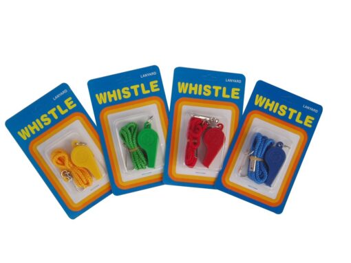 Plastic Whistle with Lanyard